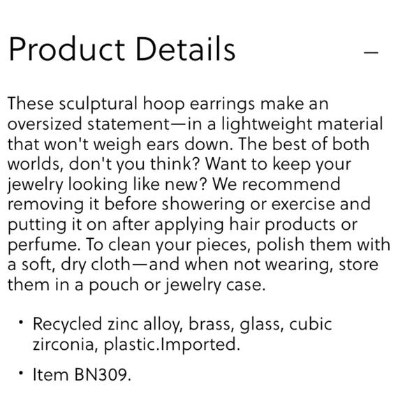 J Crew shiny matte silver Lightweight sculpted hoop earrings - Picture 4 of 9